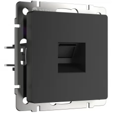 Телефонная розетка  RJ-11  (черный матовый) WL08-RJ-11